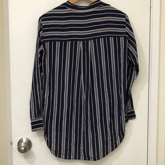 Madewell mulberry silk striped button down tunic - Picture 5 of 6